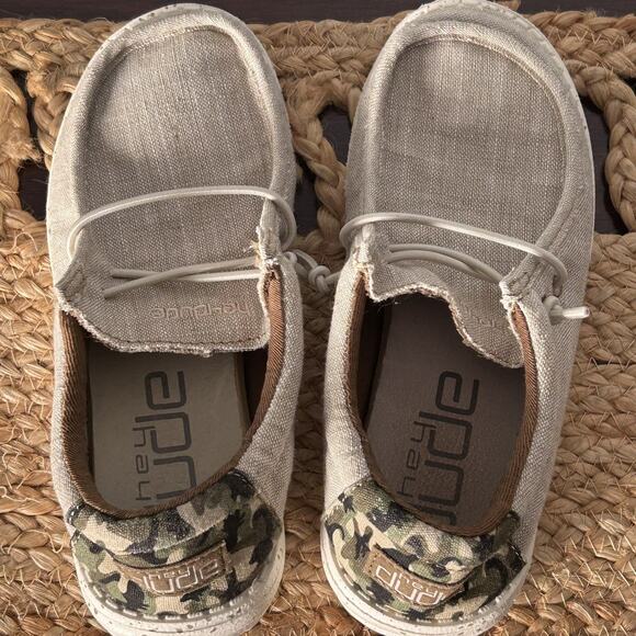 Hey Dude Wally Youth Chambray Camodino - EU 32 US Size Kid's 13 - Picture 6 of 8